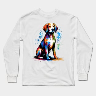 Vibrant Abstract Drever in Colorful Splash Art Long Sleeve T-Shirt